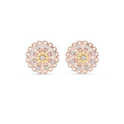Seravienne Ornate Filigree Diamond Earrings