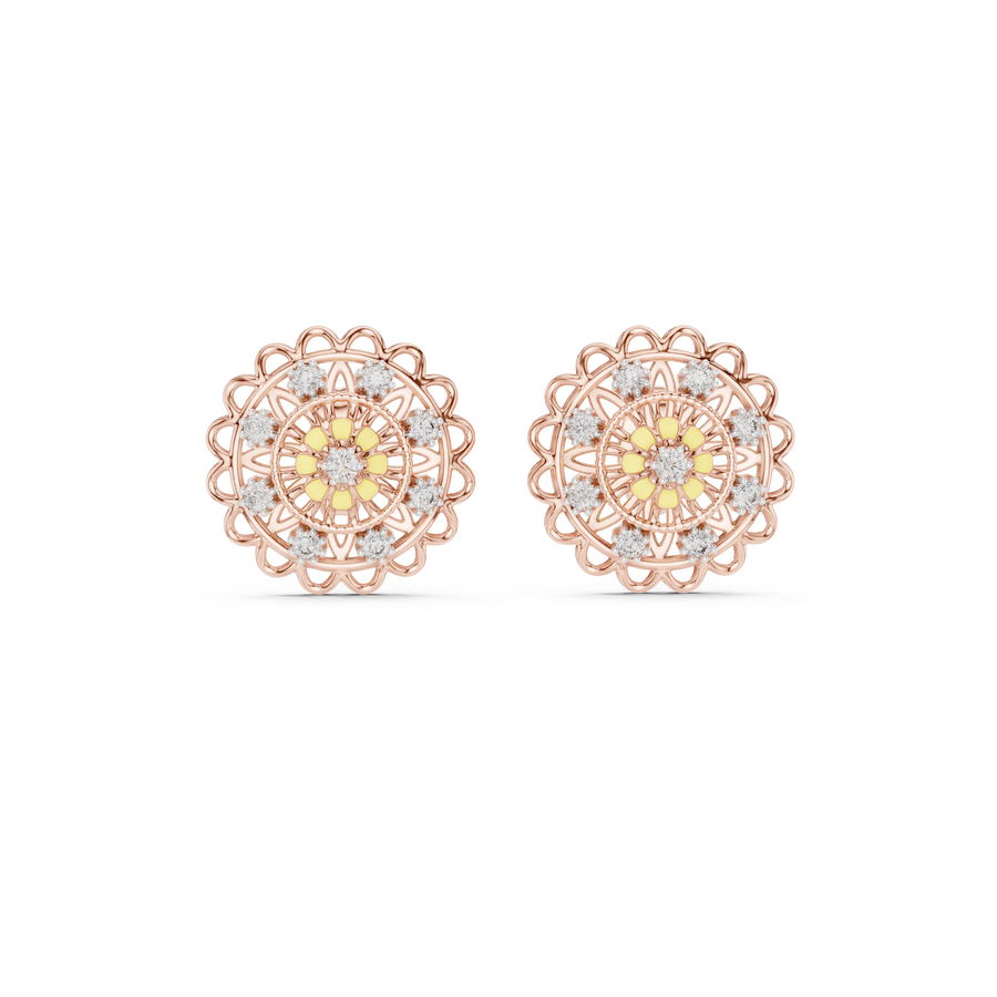 Seravienne Ornate Filigree Diamond Earrings