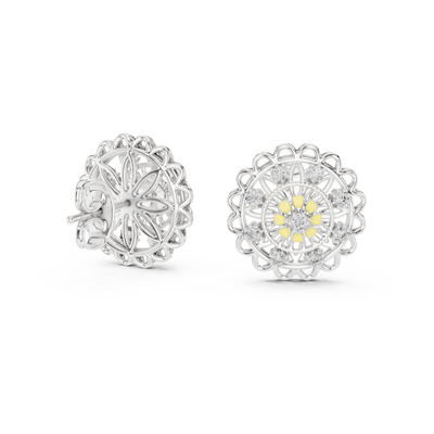 Seravienne Ornate Filigree Diamond Earrings