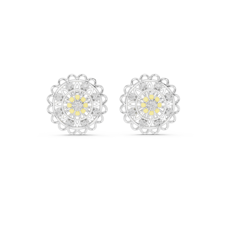 Seravienne Ornate Filigree Diamond Earrings