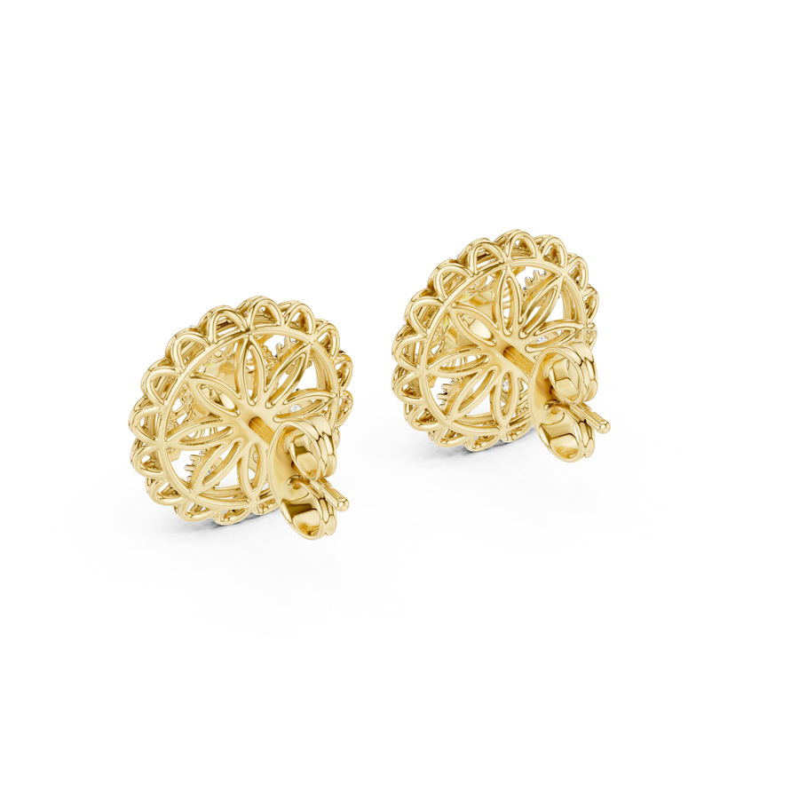 Seravienne Ornate Filigree Diamond Earrings