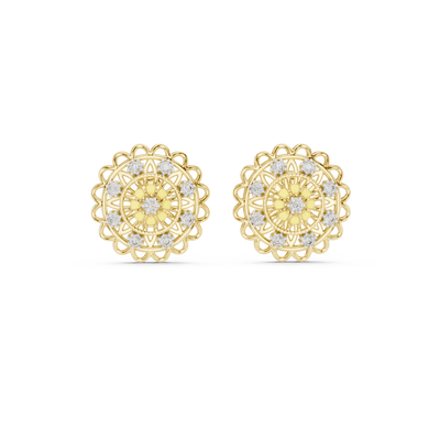 Seravienne Ornate Filigree Diamond Earrings