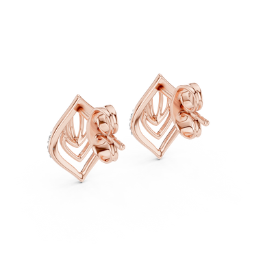 Avelisse Sculpted Leaf Pavé  Diamond Earrings - ZeeDiamonds