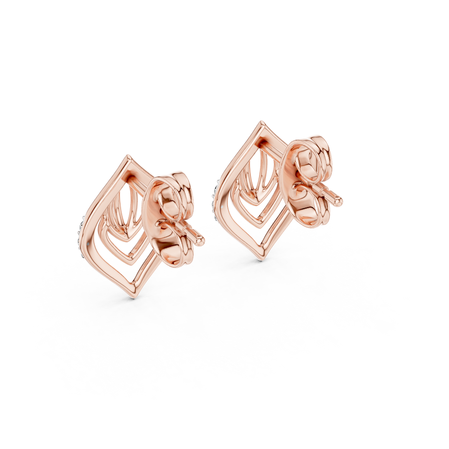 Avelisse Sculpted Leaf Pavé  Diamond Earrings