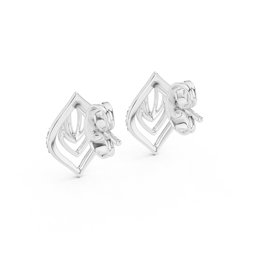 Avelisse Sculpted Leaf Pavé  Diamond Earrings
