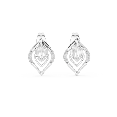 Avelisse Sculpted Leaf Pavé  Diamond Earrings - ZeeDiamonds