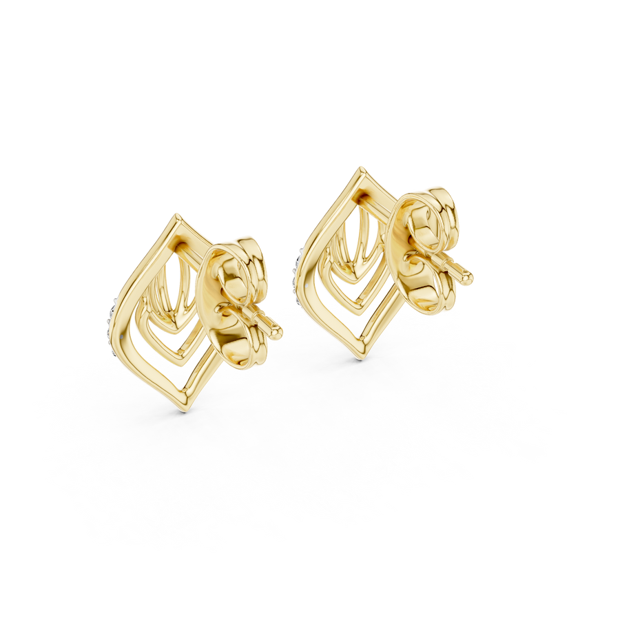 Avelisse Sculpted Leaf Pavé  Diamond Earrings