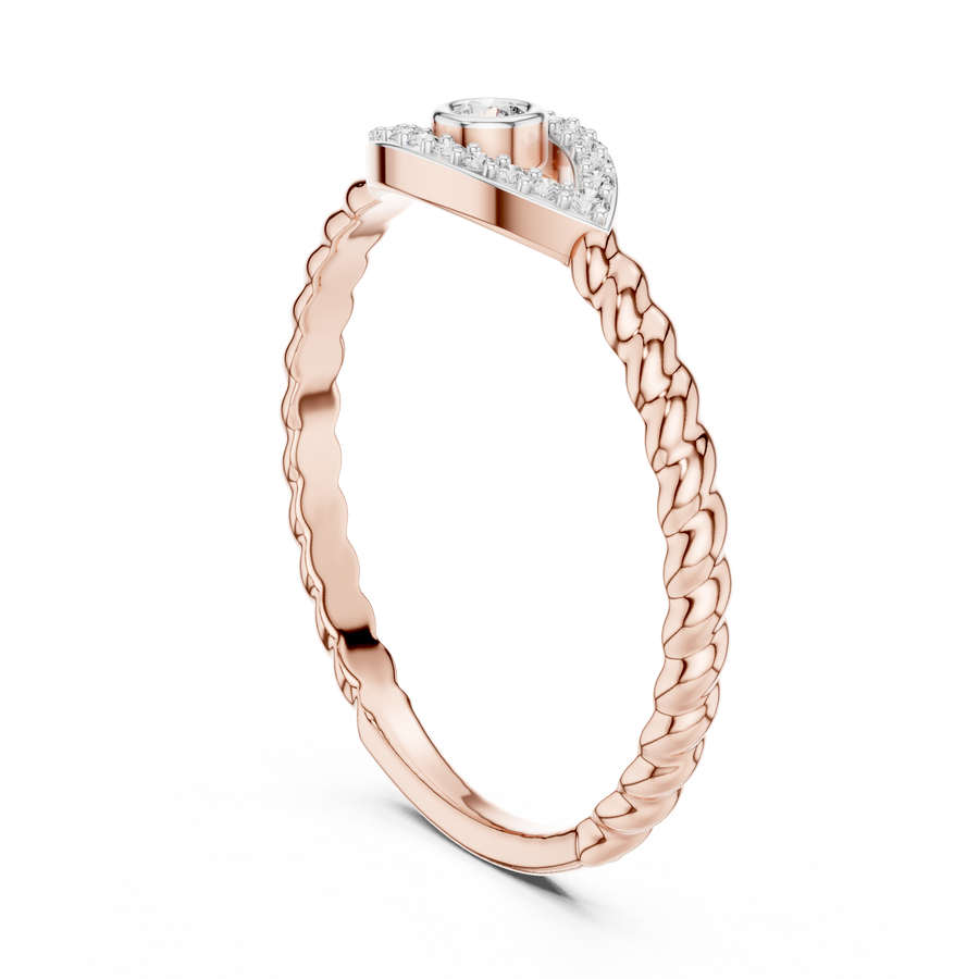 Valerienne Twisted Halo  Diamond Ring