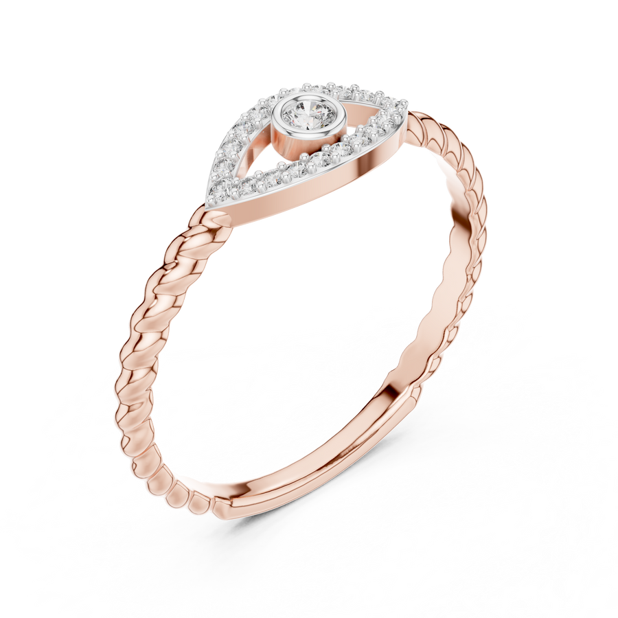 Valerienne Twisted Halo  Diamond Ring