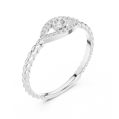 Valerienne Twisted Halo  Diamond Ring