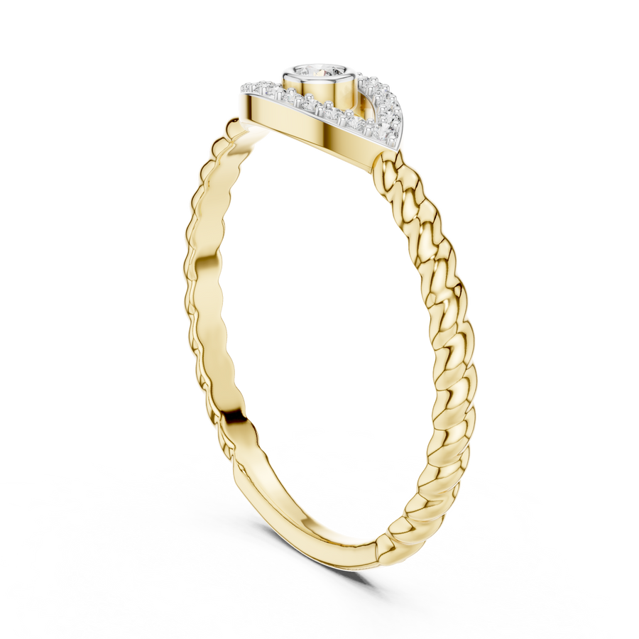 Valerienne Twisted Halo  Diamond Ring