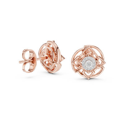Calivienne Geometric Halo  Diamond Earrings