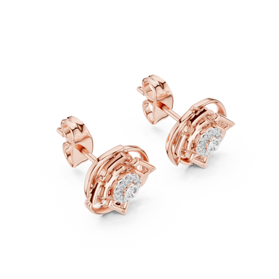 Calivienne Geometric Halo  Diamond Earrings