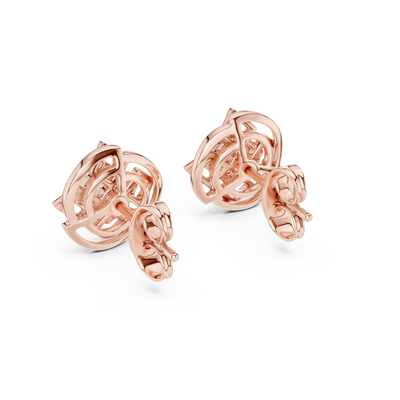 Calivienne Geometric Halo  Diamond Earrings