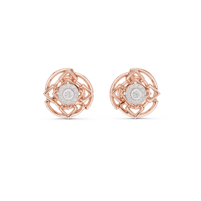 Calivienne Geometric Halo  Diamond Earrings