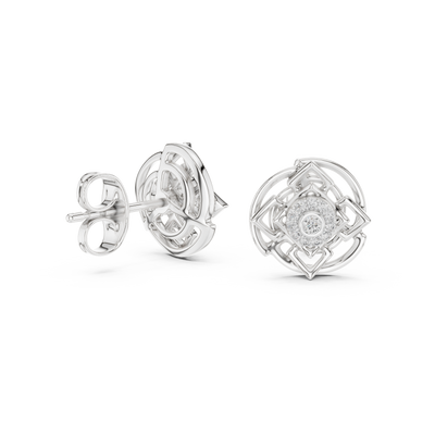 Calivienne Geometric Halo  Diamond Earrings