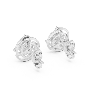 Calivienne Geometric Halo  Diamond Earrings