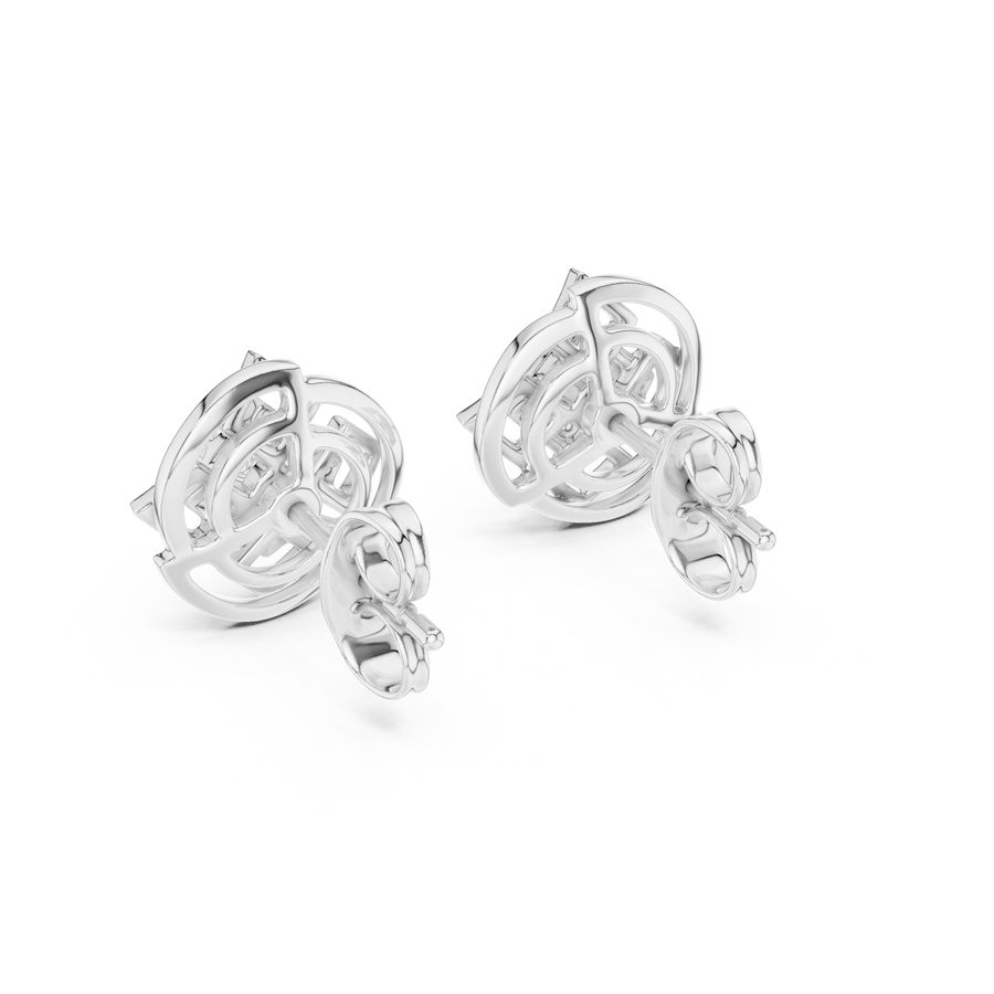 Calivienne Geometric Halo  Diamond Earrings