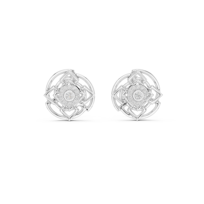 Calivienne Geometric Halo  Diamond Earrings