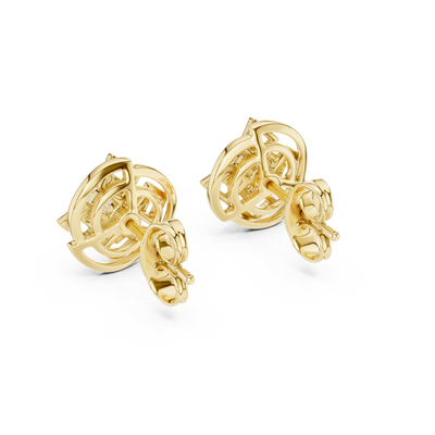 Calivienne Geometric Halo  Diamond Earrings
