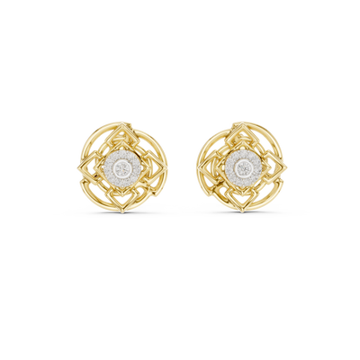 Calivienne Geometric Halo  Diamond Earrings