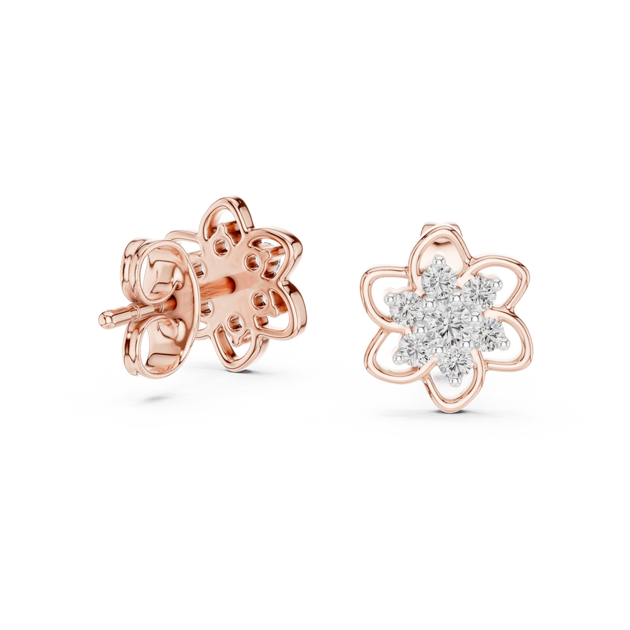 Seravienne Floral Cluster  Diamond Earrings