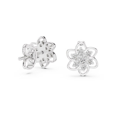 Seravienne Floral Cluster  Diamond Earrings - ZeeDiamonds