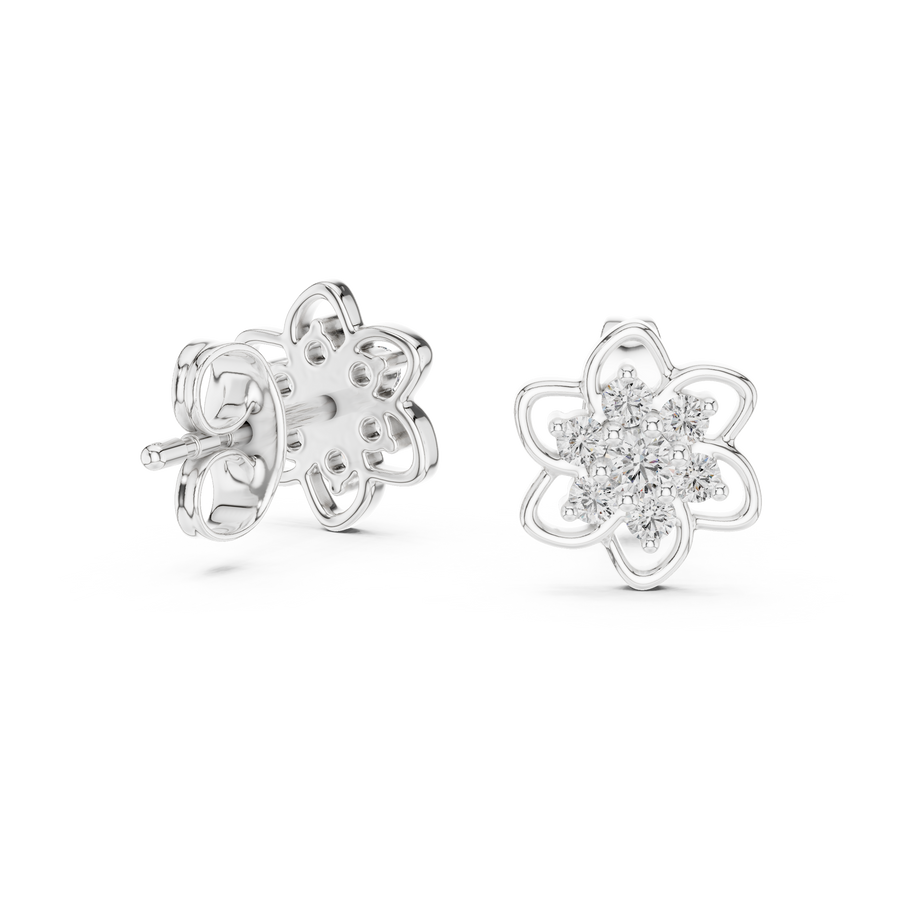 Seravienne Floral Cluster  Diamond Earrings