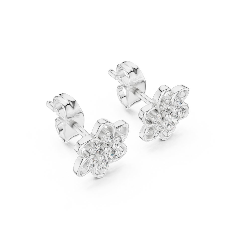 Seravienne Floral Cluster  Diamond Earrings