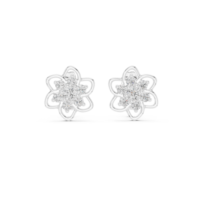 Seravienne Floral Cluster  Diamond Earrings - ZeeDiamonds