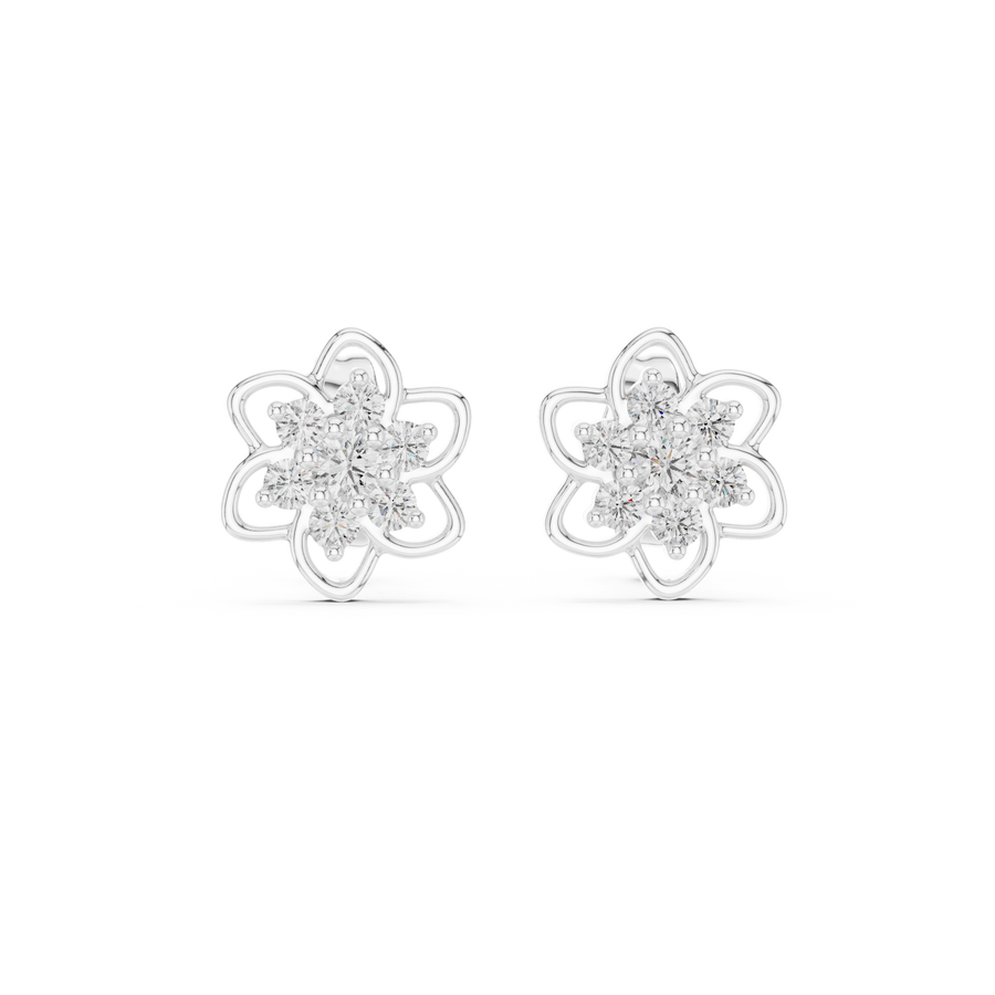 Seravienne Floral Cluster  Diamond Earrings