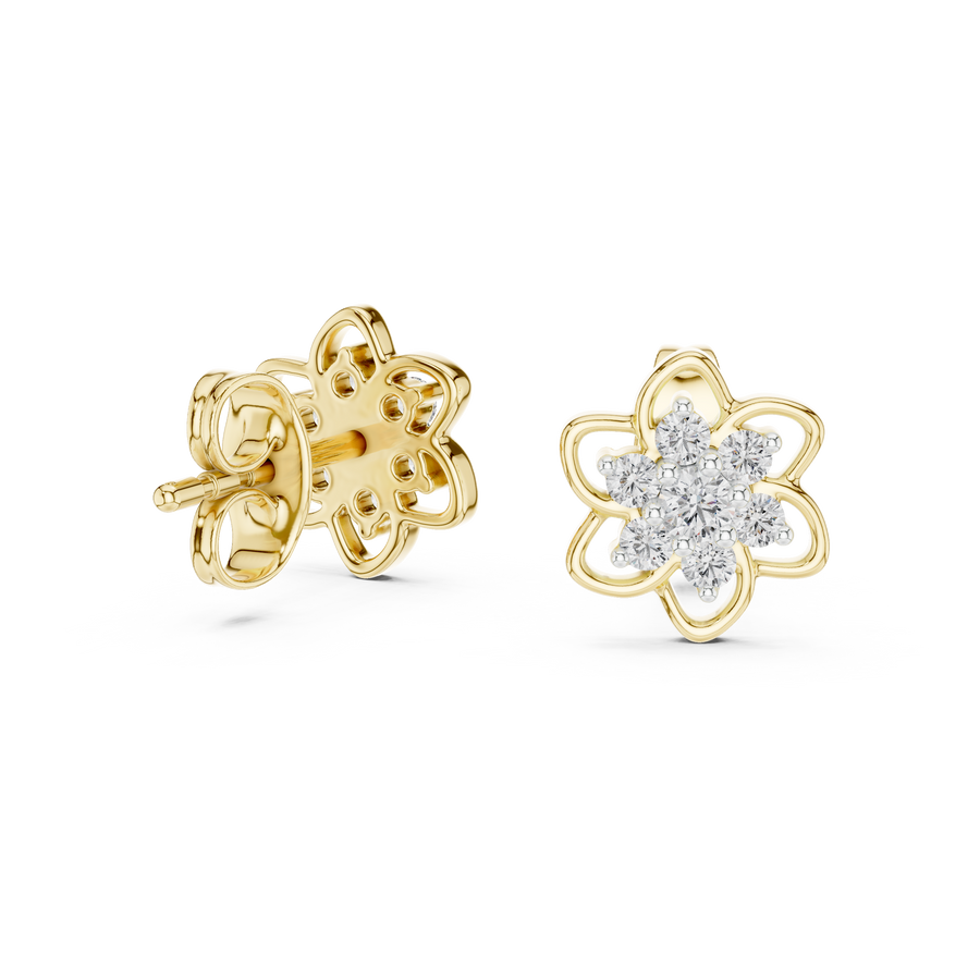 Seravienne Floral Cluster  Diamond Earrings