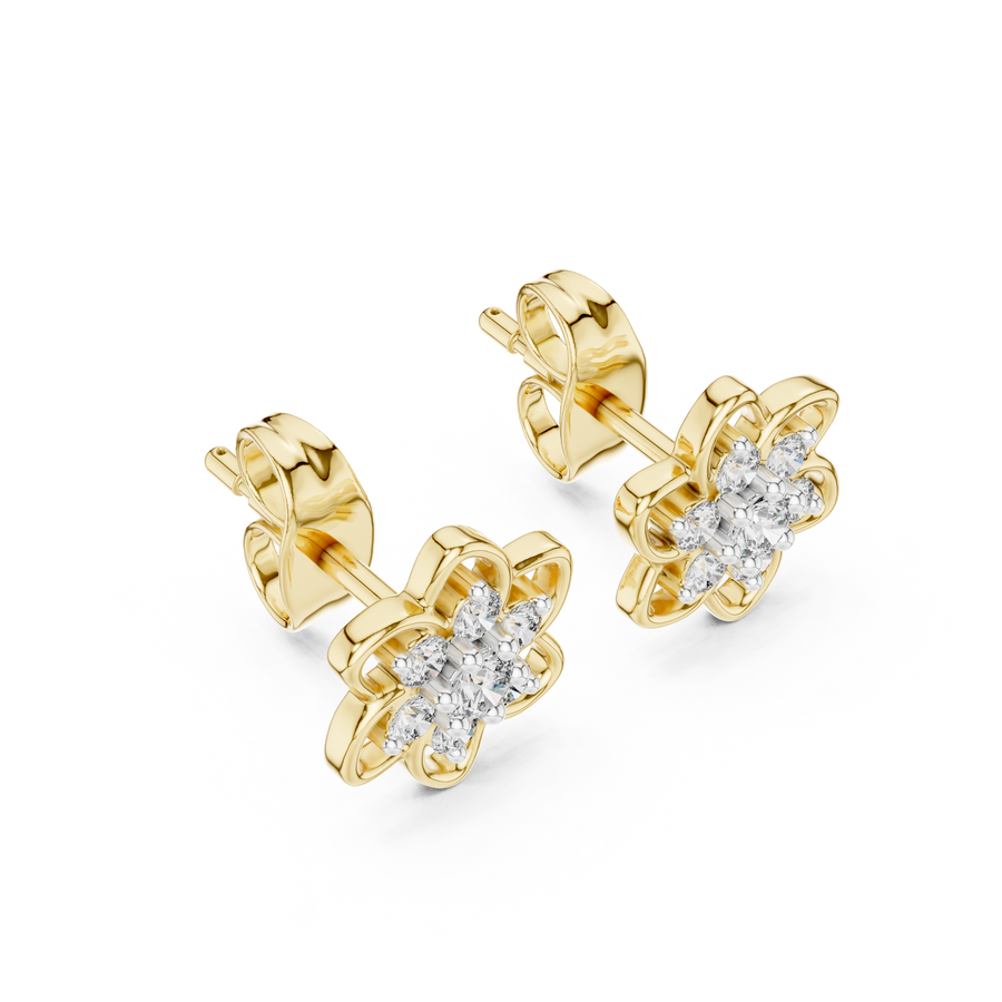 Seravienne Floral Cluster  Diamond Earrings
