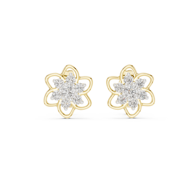 Seravienne Floral Cluster  Diamond Earrings - ZeeDiamonds
