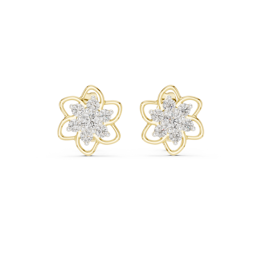 Seravienne Floral Cluster  Diamond Earrings