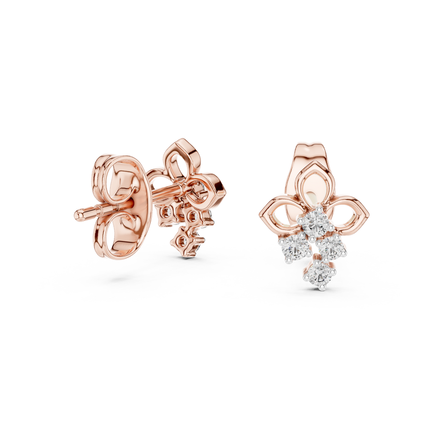 Averienne Floral Cluster Diamond Earrings