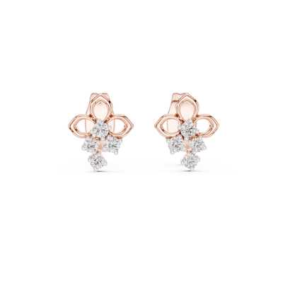 Averienne Floral Cluster Diamond Earrings