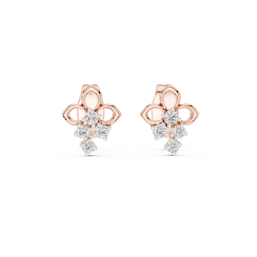 Averienne Floral Cluster Diamond Earrings