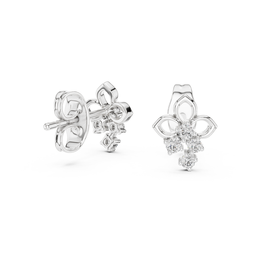 Averienne Floral Cluster Diamond Earrings
