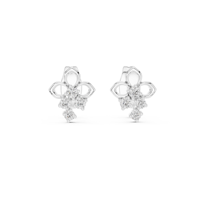Averienne Floral Cluster Diamond Earrings