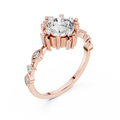 Lysavienne Grand Solitaire Halo  Diamond Ring