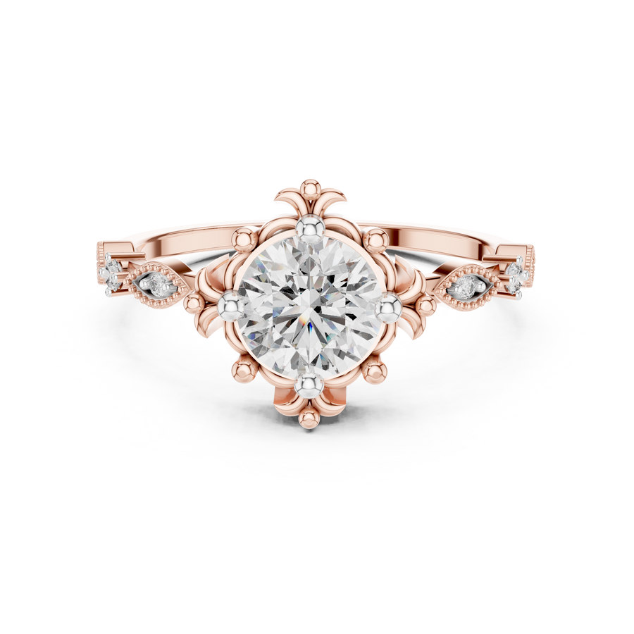 Lysavienne Grand Solitaire Halo  Diamond Ring