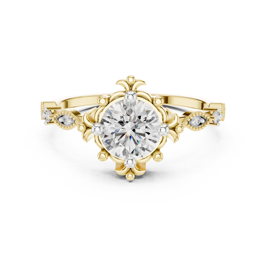 Lysavienne Grand Solitaire Halo  Diamond Ring