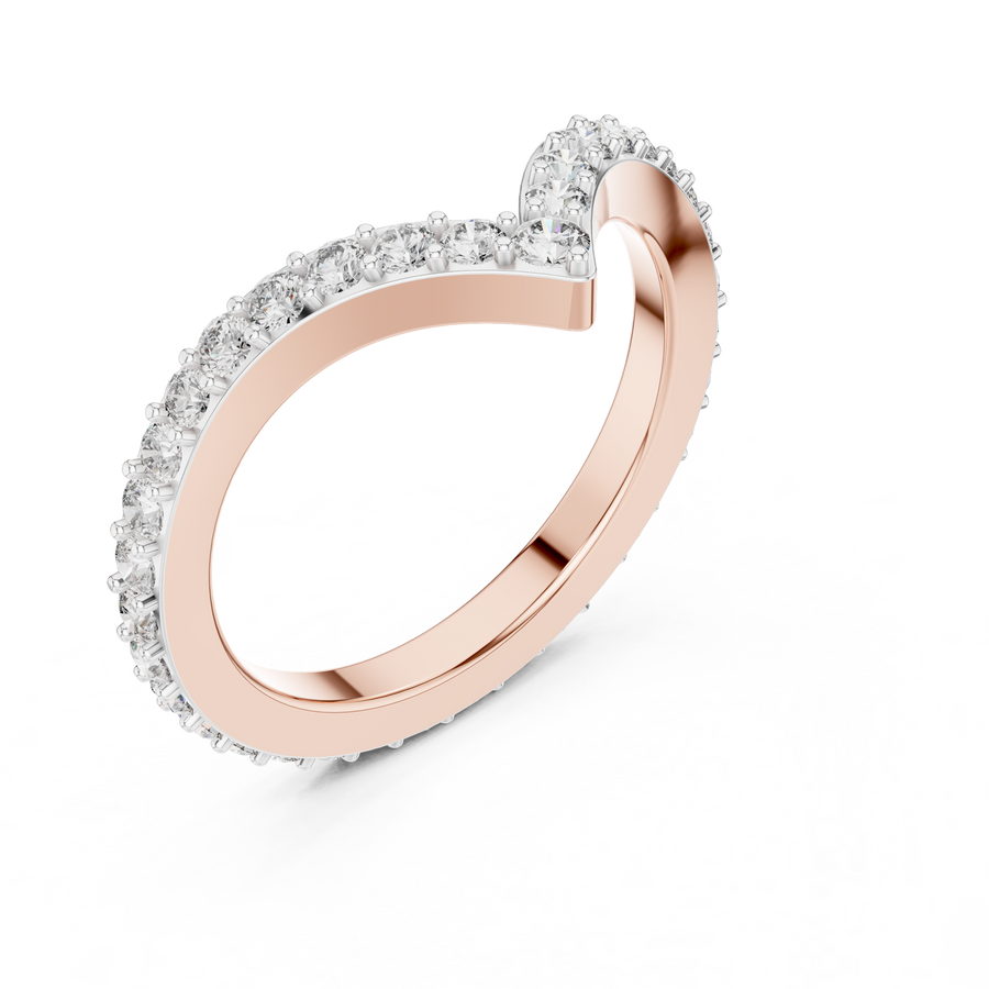 Valerienne Chevron Pavé Diamond Ring