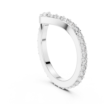 Valerienne Chevron Pavé Diamond Ring