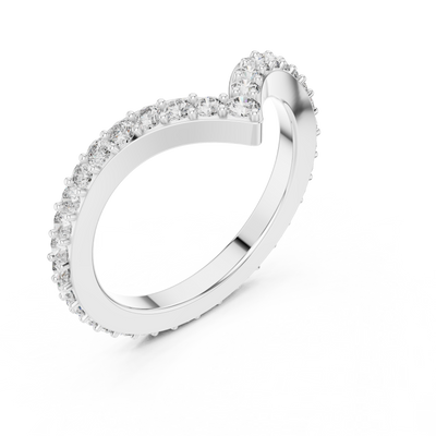 Valerienne Chevron Pavé Diamond Ring