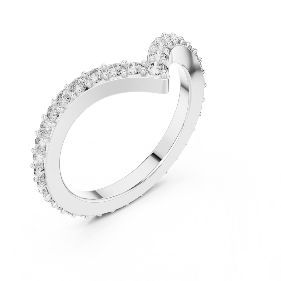 Valerienne Chevron Pavé Diamond Ring