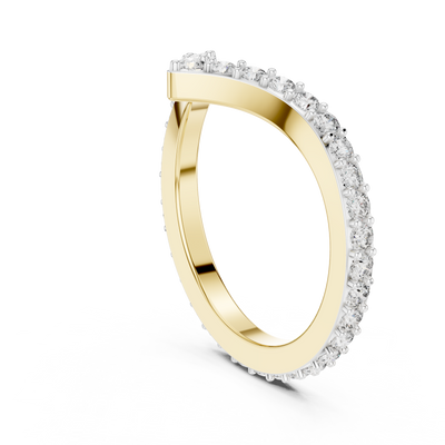 Valerienne Chevron Pavé Diamond Ring