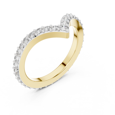 Valerienne Chevron Pavé Diamond Ring