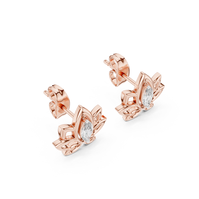 Lysavienne Marquise Floral Diamond Earrings
